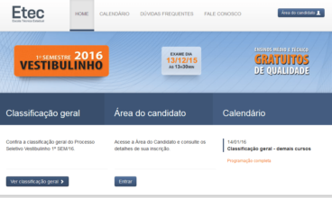 ETEC divulga lista dos aprovados em vestibulinho 1º semestre 2016.