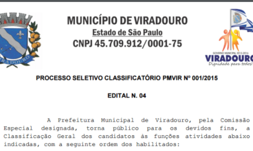 Prefeitura de Viradouro divulga lista de aprovados em processo seletivo para docentes