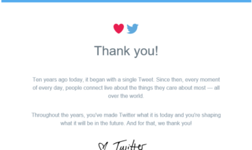 #LoveTwitter! Twitter envia a seus usuários mensagem de celebração de 10 anos de existência