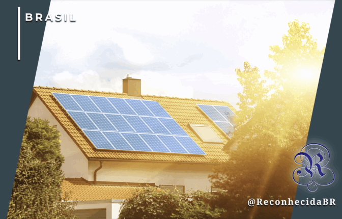 Casa residencial com painéis solares fotovoltaicos instalados no telhado sob a luz do sol, ilustrando o cenário da geração distribuída de energia no Brasil e a retração de 29% do mercado em 2025.